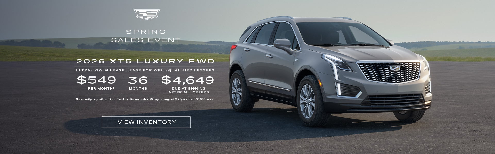 2026 XT5 LUXURY. Ultra low mileage lease for well-qualified lessees. $549 per month. 36 months.$ ...